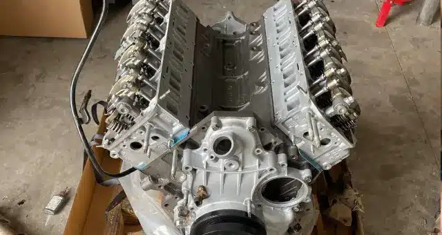 a silver engine with many cylinders